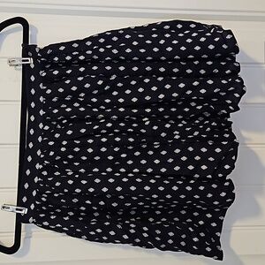 Navy Blue With Patern Flowy Mini Skirt Size S